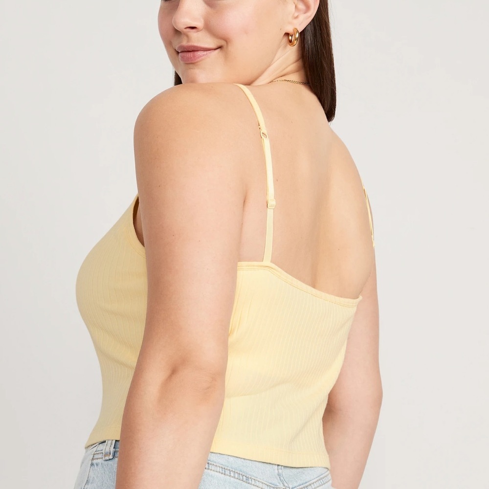 Strappy Rib-Knit Cropped Tank Top for Women - Picture 3 of 12